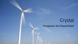  Presentation with renewable energy - PPT theme with turbinas - group of windmills for renewable background and a light blue colored foreground