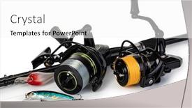  Presentation with spinning - PPT theme having spinning-rod-reel-and-fishing background and a white colored foreground