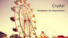  Presentation with spinning - Presentation having spinning wheel - fair ride shot background and a lemonade colored foreground