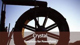  Presentation with spinning wheel - Presentation theme consisting of spinning wheel - korean tradition and symbol background and a tawny brown colored foreground