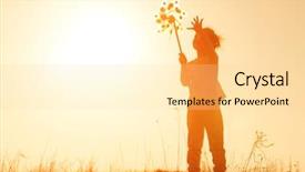  Presentation with spinning wheel - Slide set enhanced with spinning wheel - little girl playing with wind background and a blonde colored foreground