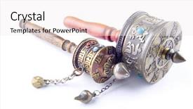  Presentation with prayer - Amazing presentation theme having spinning wheel - prayer mills isolated in white backdrop and a white colored foreground