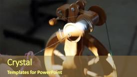  Presentation with spinning wheel - Cool new slide deck with spinning wheel a spinning wheel backdrop and a tawny brown colored foreground