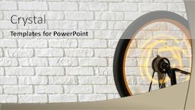  Presentation with spinning wheel - Slide deck with spinning wheel of bicycle near brick wall background and a light gray colored foreground