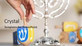  Presentation with spinning - Audience pleasing presentation theme consisting of spinning wooden dreidel for hanukkah backdrop and a soft green colored foreground