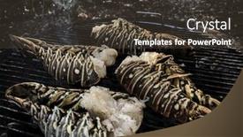  Presentation with grill - Colorful PPT theme enhanced with spiny-lobsters-cooked-and-grilled backdrop and a tawny brown colored foreground
