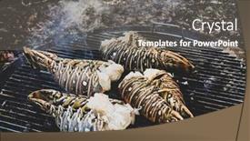  Presentation with barbecue - Beautiful presentation design featuring spiny-lobsters-cooked-and-grilled backdrop and a gray colored foreground