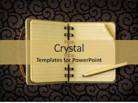 Spiral Album Opened Vintage Notebook And Pencil PPT template 64 ...