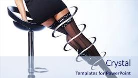  Presentation with female reproductive system - Beautiful PPT theme featuring spiral arrow - beautiful female legs in stockings backdrop and a sky blue colored foreground