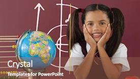  Presentation with education red - Cool new theme with spiral arrow - digital composite of student girl backdrop and a tawny brown colored foreground