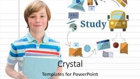  Presentation with education graphics - Cool new theme with spiral arrow - digital composite of young boy backdrop and a white colored foreground