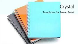  Presentation with spiral binding - Cool new presentation theme with spiral binding page - stack of ring binder book backdrop and a arctic colored foreground