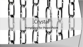  Presentation with chains - Slide set enhanced with spiral bound - metal chains hang close up background and a light gray colored foreground
