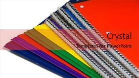  Presentation with school - PPT theme having spiral bound notebook - new colorful school supplies background and a red colored foreground
