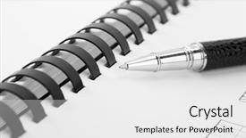  Presentation with open book spiral - Theme consisting of cloth fabrics at a local background and a tawny brown colored foreground