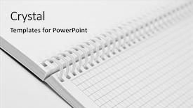  Presentation with open book spiral - Cool new PPT theme with spiral bound notebook - open writing book backdrop and a white colored foreground