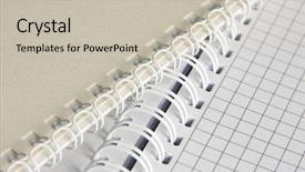  Presentation with spiral notebook - Colorful PPT theme enhanced with spiral bound notebook - writing books backdrop and a soft green colored foreground