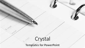  Presentation with birthday organizer - Colorful PPT theme enhanced with spiral calendar - organizer and pen backdrop and a white colored foreground