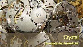  Presentation with clock - Colorful presentation enhanced with spiral clock - clockworks backdrop and a tawny brown colored foreground