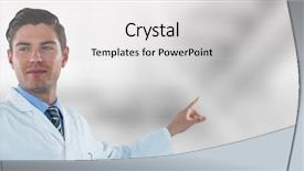  Presentation with doctor office - Colorful presentation theme enhanced with spiral development - doctor touching transparent interface backdrop and a  colored foreground