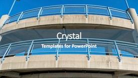  Presentation with pedestrian bridge - Colorful PPT theme enhanced with spiral development - multi-storey pedestrian bridge backdrop and a teal colored foreground