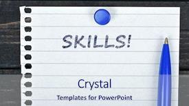  Presentation with skills - Colorful slide deck enhanced with spiral development - skills text on page backdrop and a  colored foreground