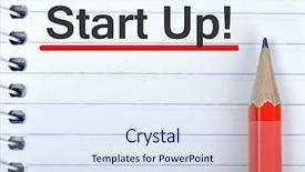  Presentation with red stars gala - PPT theme featuring spiral development - start up text on notepad background and a sky blue colored foreground