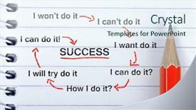  Presentation with solution success hard work pencil - Audience pleasing presentation theme consisting of spiral development - success scheme text on notepad backdrop and a sky blue colored foreground