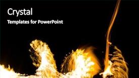  Presentation with fire robot - PPT theme having spiral model - human torch fire show background and a black colored foreground