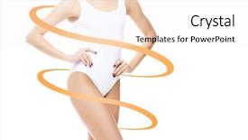  Presentation with slim body - Slide deck featuring spiral model - slim and sporty female body background and a sky blue colored foreground