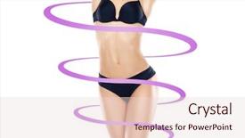  Presentation with sport - Cool new slide set with spiral model - sporty girl posing in swimsuit backdrop and a lemonade colored foreground