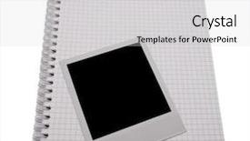  Presentation with notepad - Beautiful presentation theme featuring spiral notepad and blank instant backdrop and a light gray colored foreground