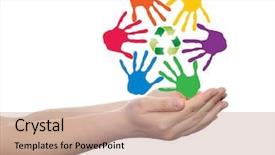  Presentation with global children - Amazing presentation having spiral of colorful hand print backdrop and a  colored foreground