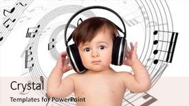  Presentation with baby girl - Slide deck featuring spiral of musical note background and a lemonade colored foreground