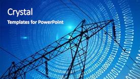  Presentation with coding binary code blue polygonal - Cool new presentation theme with spiral of shiny binary code backdrop and a ocean colored foreground