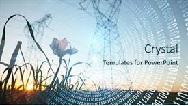  Presentation with binary - PPT layouts featuring spiral of shiny binary code background and a sky blue colored foreground