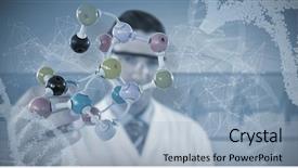  Presentation with structure - Theme consisting of spiral pattern of helix model background and a light blue colored foreground