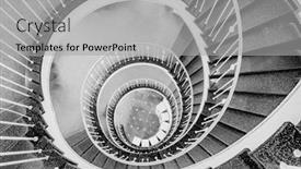  Presentation with black abstract - Slide set having spiral-staircase-in-black background and a light gray colored foreground