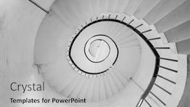  Presentation with black abstract - Audience pleasing presentation design consisting of spiral-staircase-in-black backdrop and a light gray colored foreground