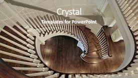 Presentation with stairway - Amazing PPT theme having spiral staircase in luxury home backdrop and a coral colored foreground