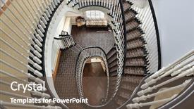  Presentation with stairway - Colorful PPT layouts enhanced with spiral staircase in luxury home backdrop and a tawny brown colored foreground