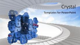  Presentation with abstract - Beautiful presentation design featuring spiral staircase in the sky backdrop and a light blue colored foreground