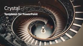  Presentation with vatican - PPT theme featuring spiral-staircase-in-vatican-museum background and a dark gray colored foreground