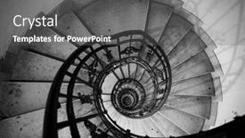  Presentation with budapest - Presentation theme with spiral-stairs-st-stephen-s background and a gray colored foreground