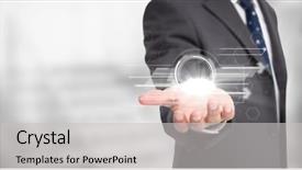  Presentation with flare - Colorful theme enhanced with spiral stairway - digital composite of business man backdrop and a light gray colored foreground