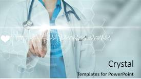  Presentation with stairway - Audience pleasing presentation consisting of spiral stairway - digital composite of doctor pointing backdrop and a light blue colored foreground