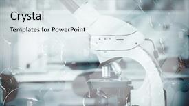  Presentation with dna structure - Amazing presentation theme having spiral stairway - dna structure against microscope backdrop and a sky blue colored foreground