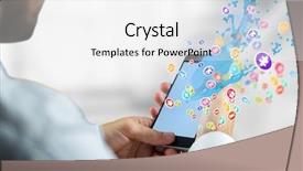  Presentation with application - Cool new slide deck with spiral stairway - hands with phone with application backdrop and a white colored foreground