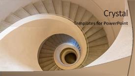  Presentation with stairway - Audience pleasing PPT theme consisting of spiral stairway - image of a typical modern backdrop and a coral colored foreground