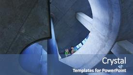  Presentation with stairway - Slide set featuring spiral stairway - low angle view of student background and a ocean colored foreground